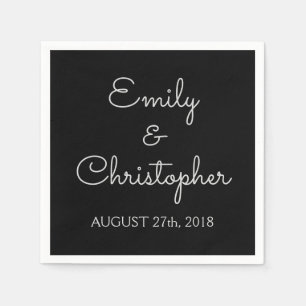 Black Wedding oder Empfang Simple Napkins Serviette
