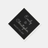 Black Wedding oder Empfang Simple Napkins Serviette (Ecke)