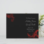 Black Wedding Order of Service & Zeremony Programm (Stehend Vorderseite)