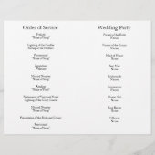 Black Wedding Order of Service & Zeremony Programm (Rückseite)