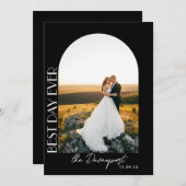 Black Wedding Photo Thank you Dankeskarte (Vorne/Hinten)