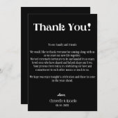 Black Wedding Place Einstellung Vielen Dank Ankündigung (Vorne/Hinten)