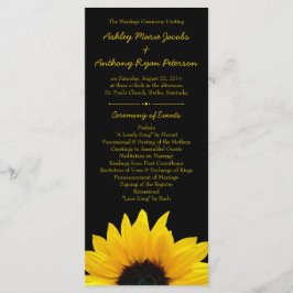 Black Wedding Program der Gelben Sonnenblume Blume Programm
