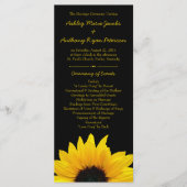 Black Wedding Program der Gelben Sonnenblume Blume Programm (Vorderseite)