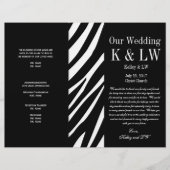 Black Wedding Program Zebra Stripes Muster (Vorderseite)