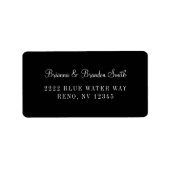 Black Wedding RSVP Adressaufkleber (Vorne)