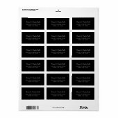 Black Wedding RSVP Adressaufkleber (Vorne)