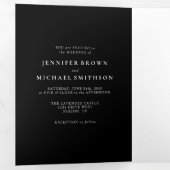 Black Wedding Rsvp freundlich antworten Dreifach Gefaltete Karte (Innen Erste Seite)