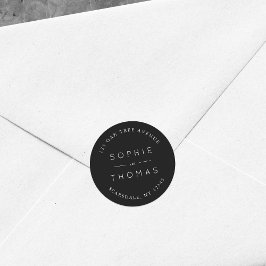 Black Wedding Rücksendeadresse Runder Aufkleber