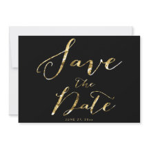 Black Wedding Save the Date Cards Elegant