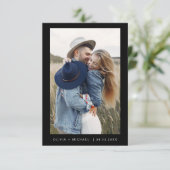 Black Wedding Save the Date Foto Minimalistisch (Stehend Vorderseite)