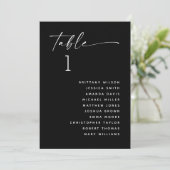 Black Wedding Seating Chart | Modern Evening Einladung (Stehend Vorderseite)