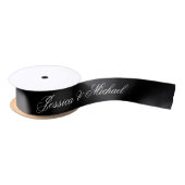 Black Wedding Simple Calligraphy Elegante Script Satinband (Spule)