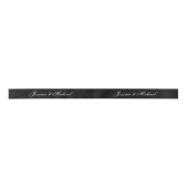 Black Wedding Simple Calligraphy Elegante Script Satinband (Vorderseite)