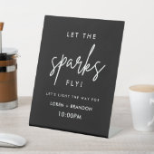 Black Wedding Sparkler abschicken Pedestal-Zeichen Sockelschild (In SItu)