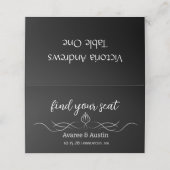Black Wedding Table Seating Cards Platzkarte (Außenseite Aufgefaltet)