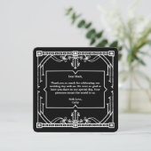 Black Wedding Thank You Card Dankeskarte (Stehend Vorderseite)