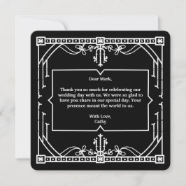 Black Wedding Thank You Card Dankeskarte