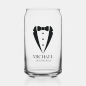 Black Wedding Tuxedo Anzug Personalisierte Trauzeu Dosenglas (Vorderseite)