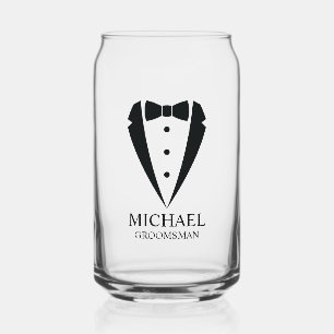 Black Wedding Tuxedo Anzug Personalisierte Trauzeu Dosenglas