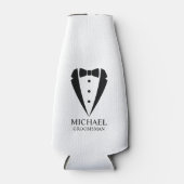 Black Wedding Tuxedo Anzug Personalisierte Trauzeu Flaschenkühler (Vorderseite)