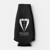 Black Wedding Tuxedo Anzug Personalisierte Trauzeu Flaschenkühler (Vorderseite)