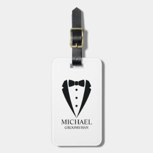 Black Wedding Tuxedo Anzug Personalisierte Trauzeu Gepäckanhänger