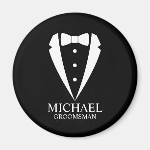 Black Wedding Tuxedo Anzug Personalisierte Trauzeu Magnet