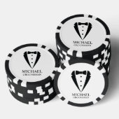 Black Wedding Tuxedo Anzug Personalisierte Trauzeu Pokerchips (Stapel)