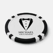 Black Wedding Tuxedo Anzug Personalisierte Trauzeu Pokerchips (Einzeln)