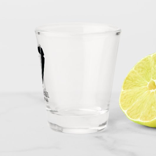 Black Wedding Tuxedo Anzug Personalisierte Trauzeu Schnapsglas (Rechts)