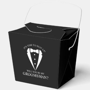 Black Wedding Tuxedo Anzug Trauzeuge Vorschlag Geschenkschachtel