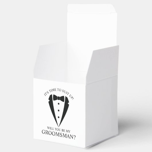 Black Wedding Tuxedo Anzug Trauzeuge Vorschlag Geschenkschachtel (Geöffnet)