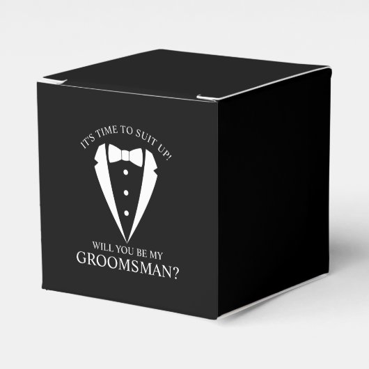 Black Wedding Tuxedo Anzug Trauzeuge Vorschlag Geschenkschachtel (Vorderseite)