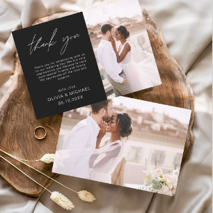 Black Wedding Vielen Dank Foto Minimalistisch Dankeskarte