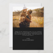Black Wedding Vielen Dank Foto Minimalistisch Einladung (Rückseite)