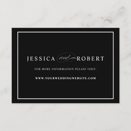Black Wedding Website Insert Card (Vorderseite)