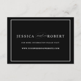 Black Wedding Website Insert Card