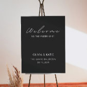 Black Wedding Welcome Sign Poster