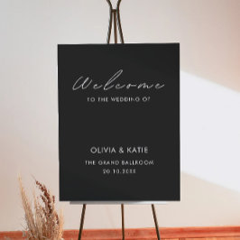Black Wedding Welcome Sign Poster