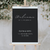 Black Wedding Welcome Sign Poster