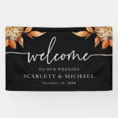 Black Welcome Wedding Banner (Horizontal)