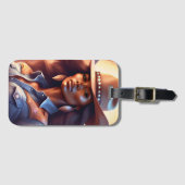 Black Western Cowgirl Denim Gepäckanhänger (Vorderseite (Horizontal))