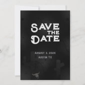Black Western Goth Foto Save the Date Card (Vorderseite)