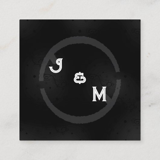 Black Western Goth Wedding Ste Enclosure Klein Begleitkarte (Rückseite)