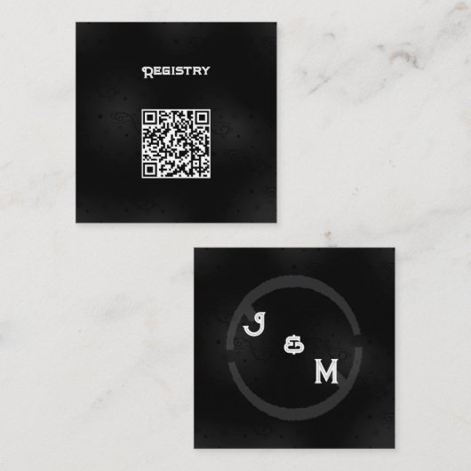 Black Western Goth Wedding Ste Enclosure Klein Begleitkarte (Vorne/Hinten)