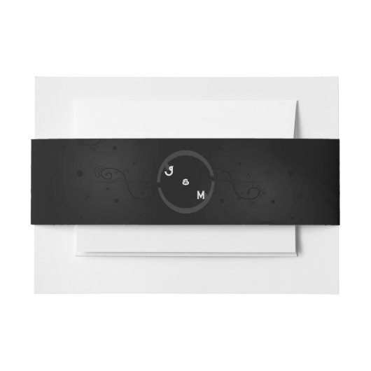 Black Western Goth Wedding Suite Einladungsbanderole (Vorderseite Beispiel)