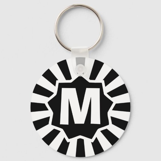 Black Wham Bam Mit Monogramm Schlüsselanhänger (Vorderseite)