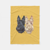 Black & Wheaten Scottish Terriers Fleecedecke (Vorderseite)