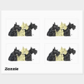 Black & Wheaten Scottish Terriers Rechteckiger Aufkleber (Blatt)